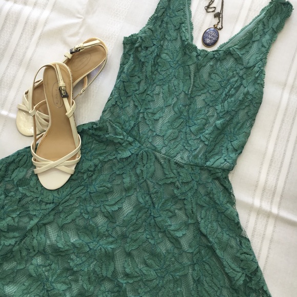Alya Dresses & Skirts - Alya Francesca, Lace Green Dress, sz XS